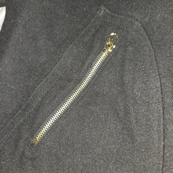 Ruby Finch Black Wool-Blend Hooded Coat with Faux Fur Trim – Size 1X - Picture 3 of 6